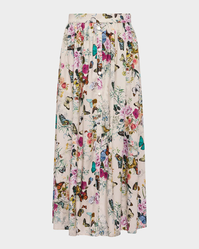 Seina Front Placket Midi Skirt